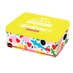 Boite métal réserve jaune à bonbons